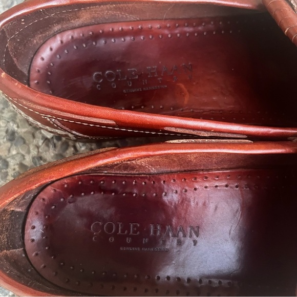 Cole Haan Country Kiltie Tassel Loafers Leather Shoes Men 10M Brown Dress - Picture 7 of 11